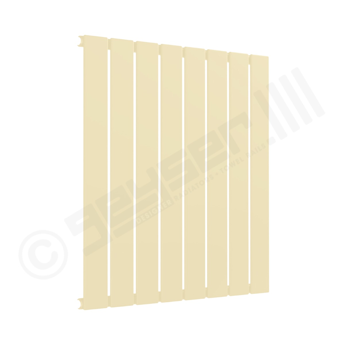 Cardiff Special Flat Horizontal Single Panel Designer Radiator 600mm x 588mm in Light Ivory RAL 1015