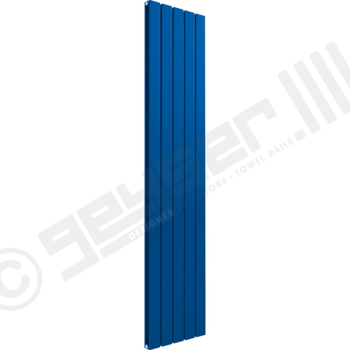 Cardiff Special Flat Vertical Double Panel Designer Radiator 1800mm x 366mm in Middle Sky Blue RAL 5015
