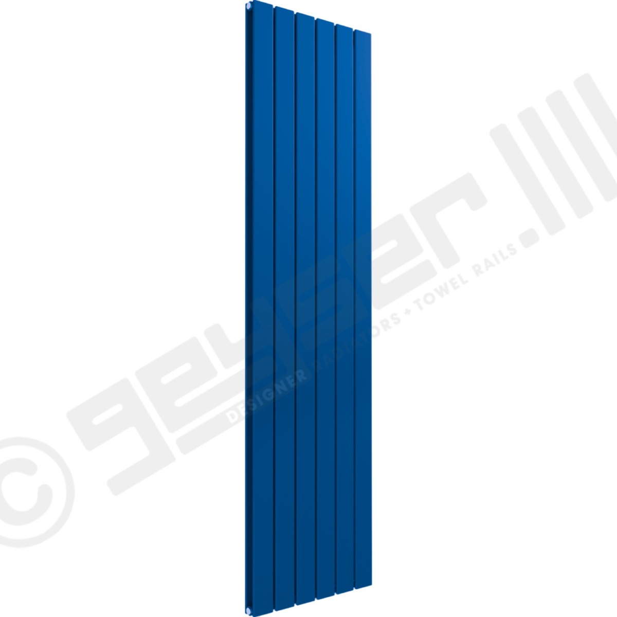 Cardiff Special Flat Vertical Double Panel Designer Radiator 1600mm x 440mm in Middle Sky Blue RAL 5015