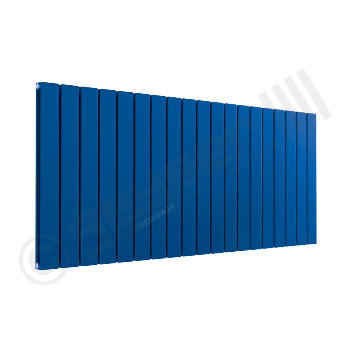 Cardiff Special Flat Horizontal Double Panel Designer Radiator 600mm x 1402mm in Middle Sky Blue RAL 5015