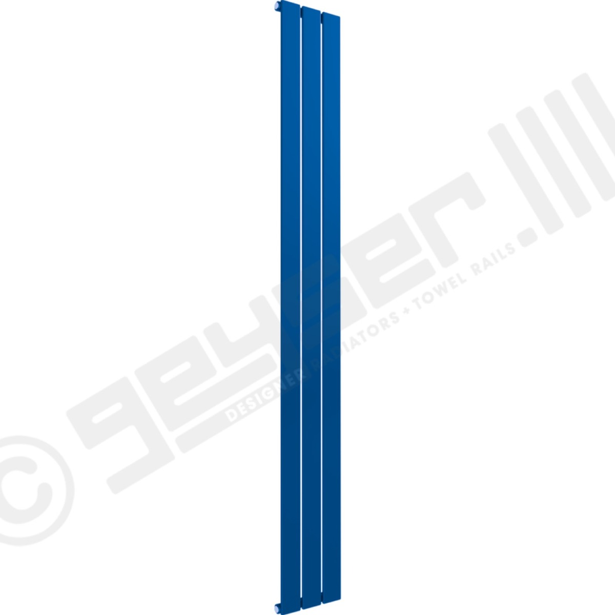 Cardiff Special Flat Vertical Single Panel Designer Radiator 1600mm x 218mm in Middle Sky Blue RAL 5015