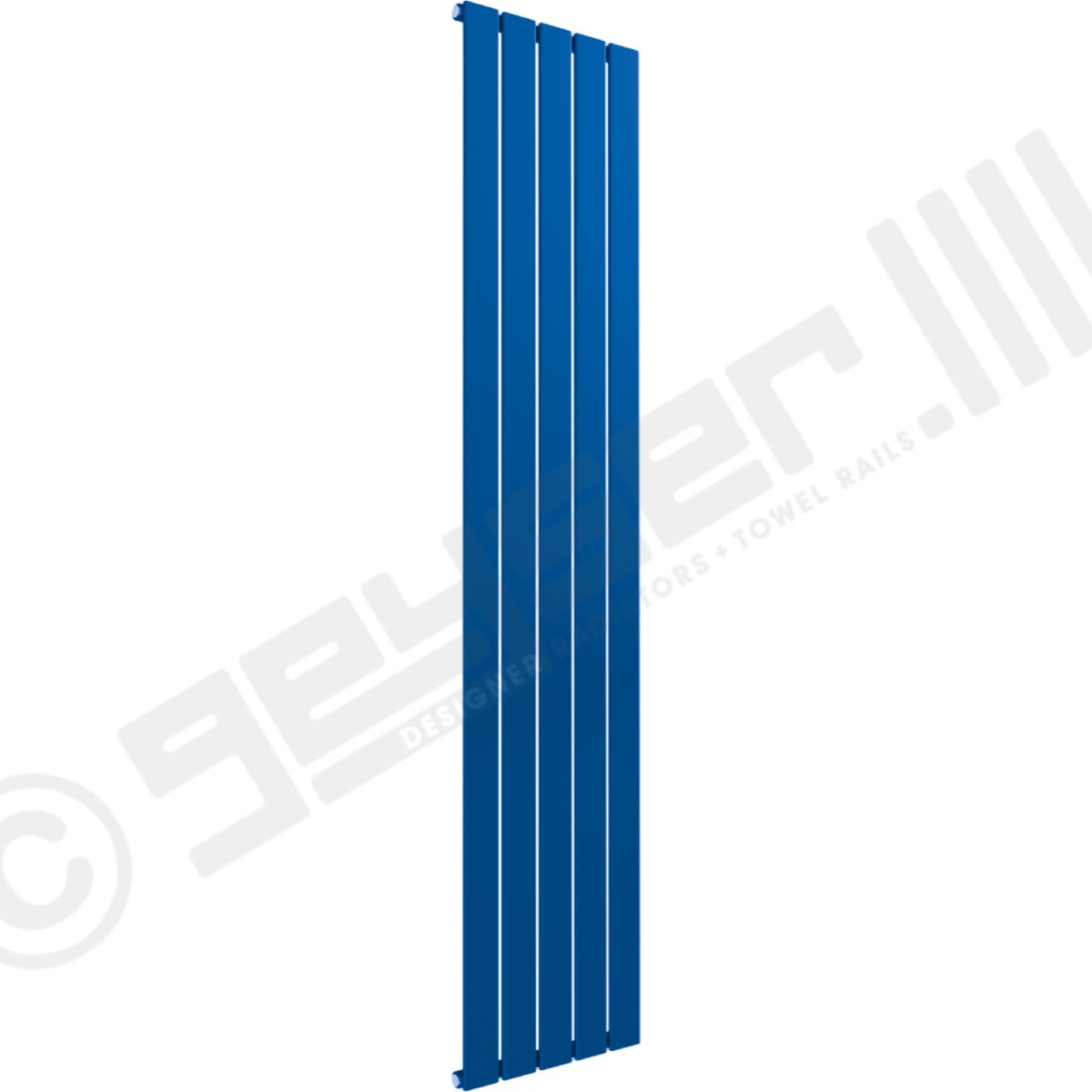 Cardiff Special Flat Vertical Single Panel Designer Radiator 1600mm x 366mm in Middle Sky Blue RAL 5015