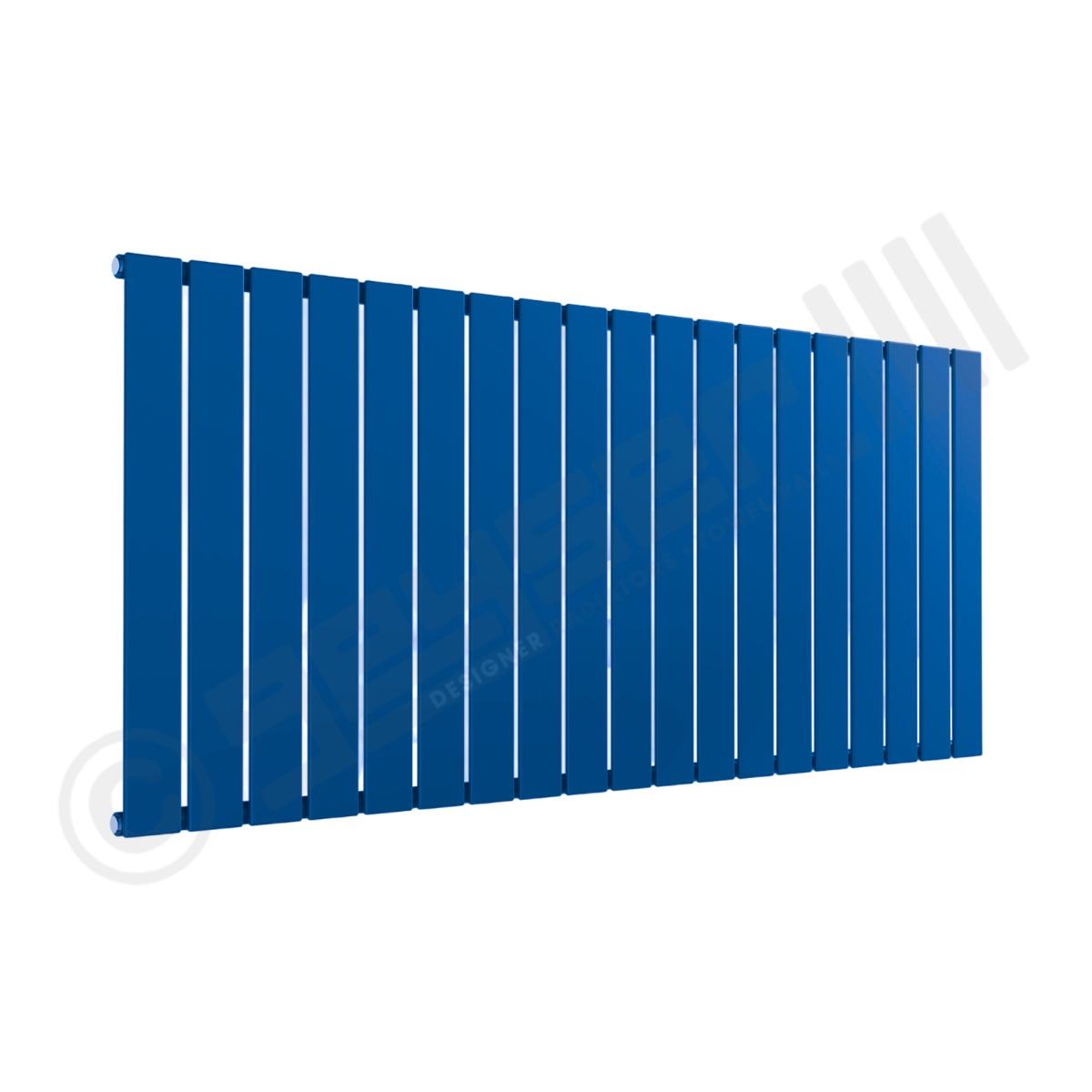 Cardiff Special Flat Horizontal Single Panel Designer Radiator 600mm x 1402mm in Middle Sky Blue RAL 5015