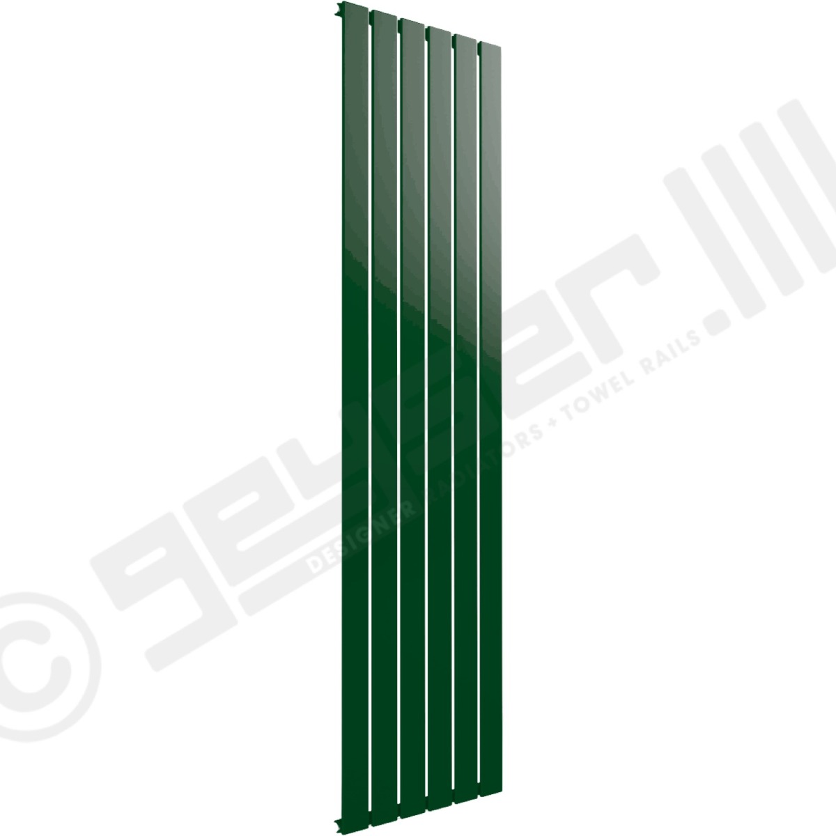 Cardiff Special Flat Vertical Single Panel Designer Radiator 1600mm x 440mm in Mint Green RAL 6029