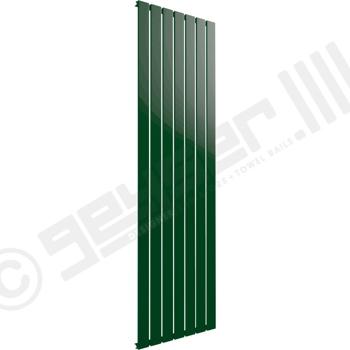 Cardiff Special Flat Vertical Single Panel Designer Radiator 1600mm x 514mm in Mint Green RAL 6029