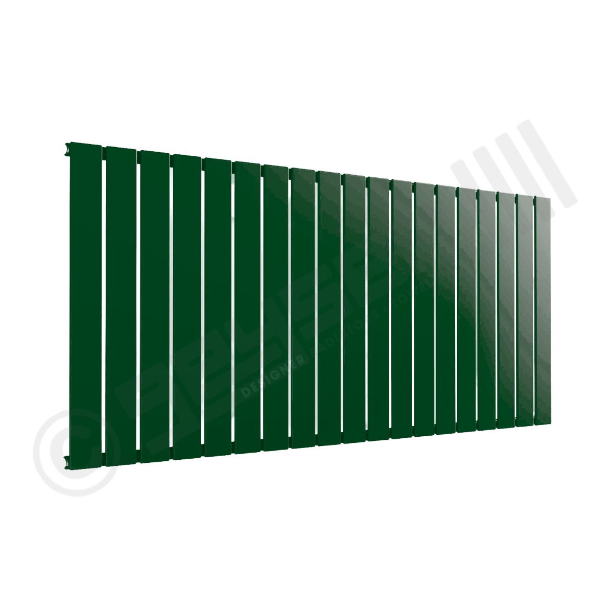 Cardiff Special Flat Horizontal Single Panel Designer Radiator 600mm x 1402mm in Mint Green RAL 6029