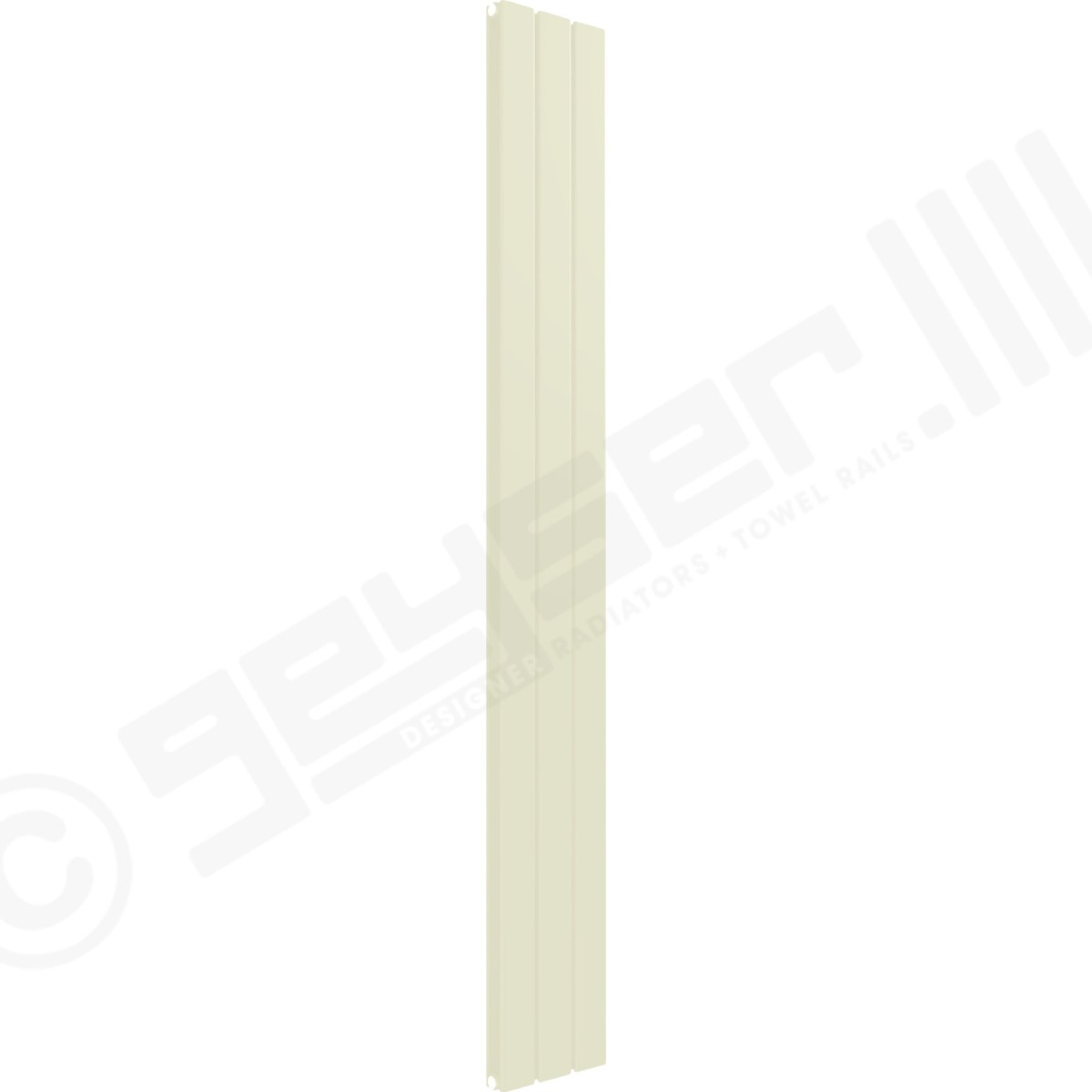 Cardiff Special Flat Vertical Double Panel Designer Radiator 1800mm x 218mm in Oyster White RAL 1013