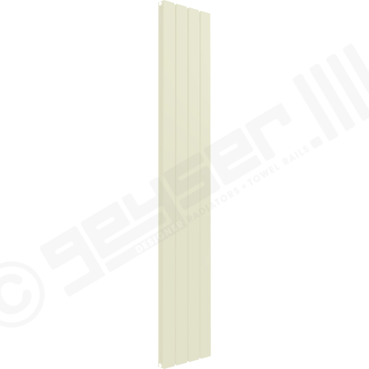 Cardiff Special Flat Vertical Double Panel Designer Radiator 1800mm x 292mm in Oyster White RAL 1013