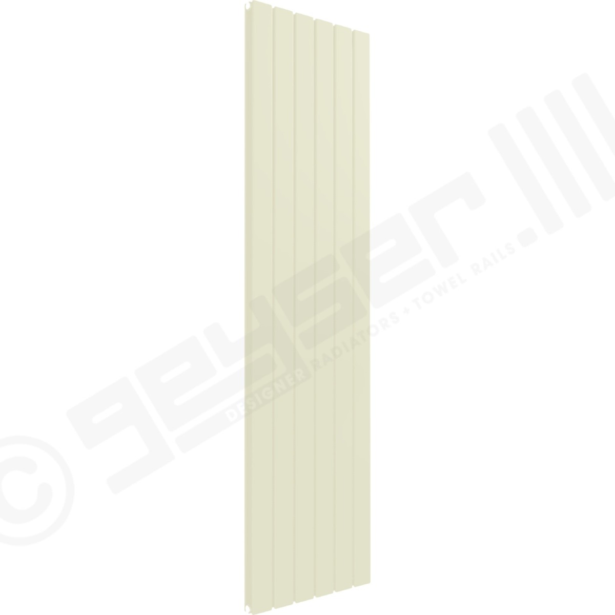 Cardiff Special Vertical Double Panel Radiator 1600mm x 440mm in Oyster White RAL 1013
