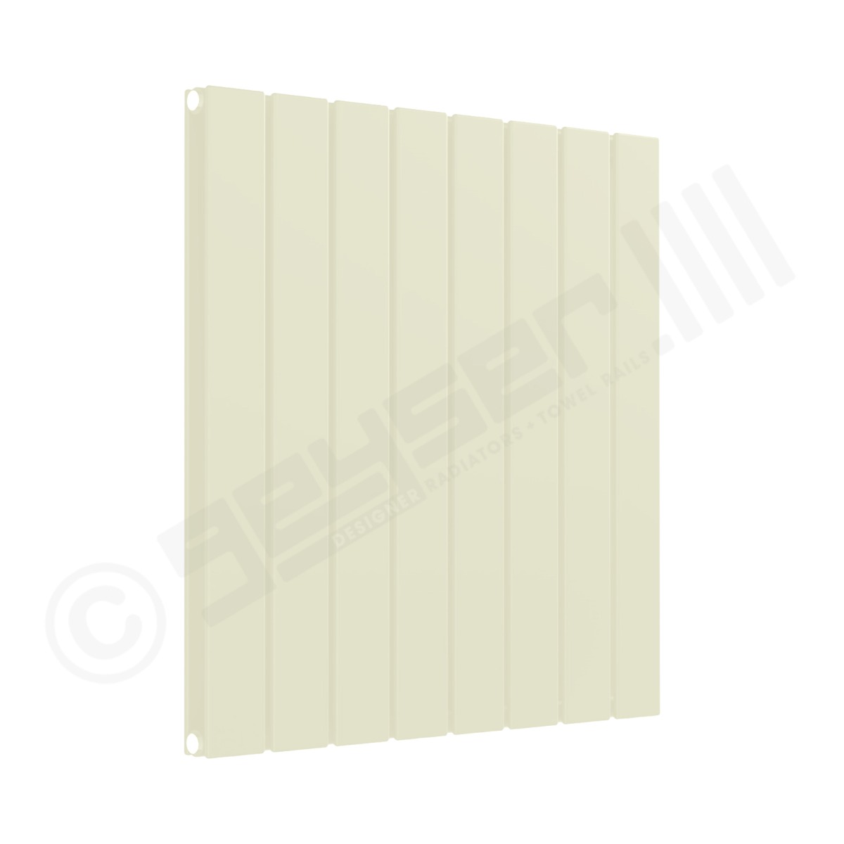 Cardiff Special Flat Horizontal Double Panel Designer Radiator 600mm x 588mm in Oyster White RAL 1013
