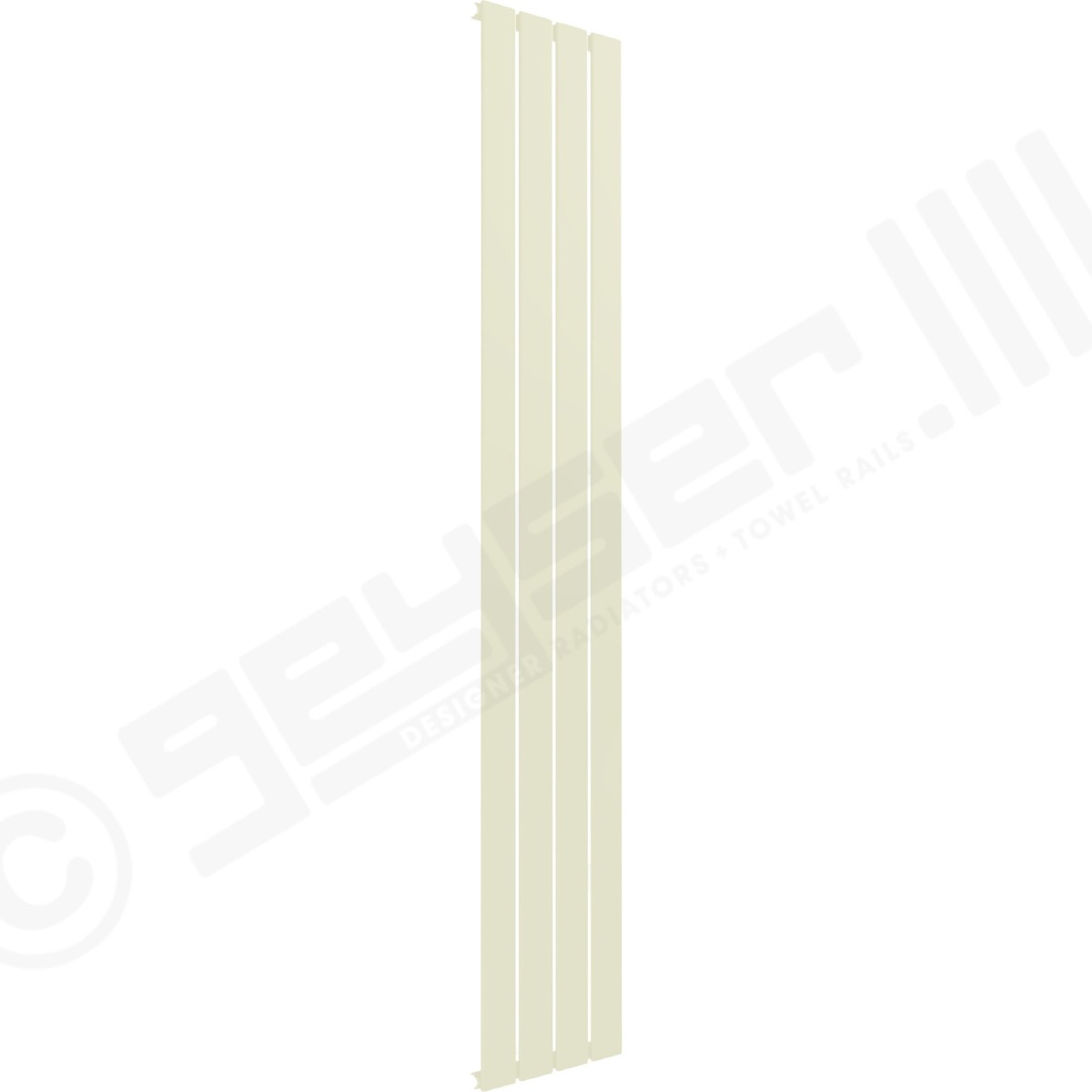 Cardiff Special Vertical Single Panel Radiator 1600mm x 292mm in Oyster White RAL 1013