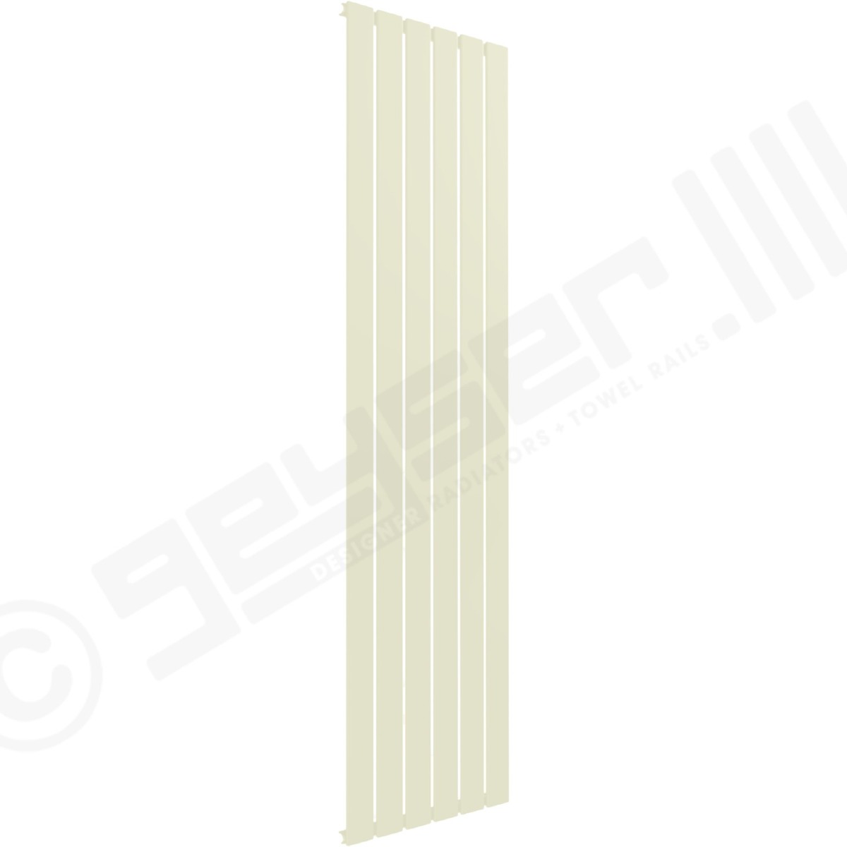 Cardiff Special Flat Vertical Single Panel Designer Radiator 1800mm x 440mm in Oyster White (Beige) RAL 1013