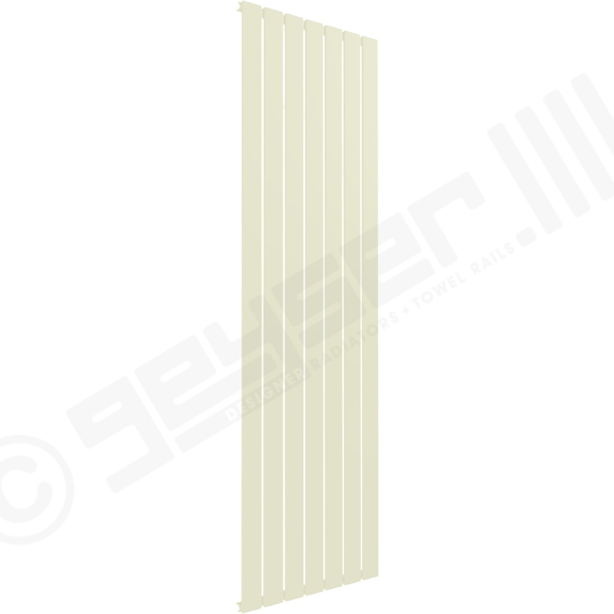 Cardiff Special Flat Vertical Single Panel Designer Radiator 1800mm x 514mm in Oyster White (Beige) RAL 1013