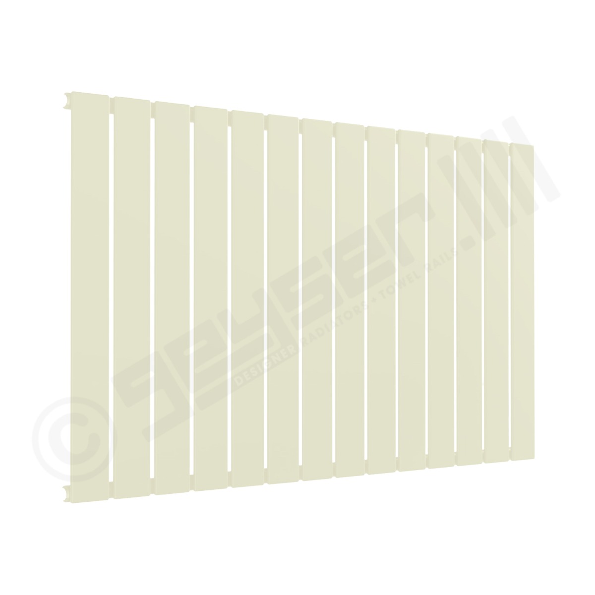 Cardiff Special Flat Horizontal Single Panel Designer Radiator 600mm x 1032mm in Oyster White RAL 1013