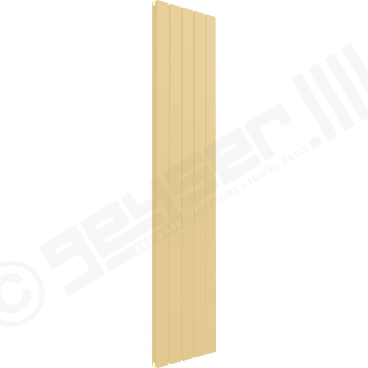 Cardiff Special Flat Vertical Double Panel Designer Radiator 1800mm x 366mm in Pale Beige RAL 1001