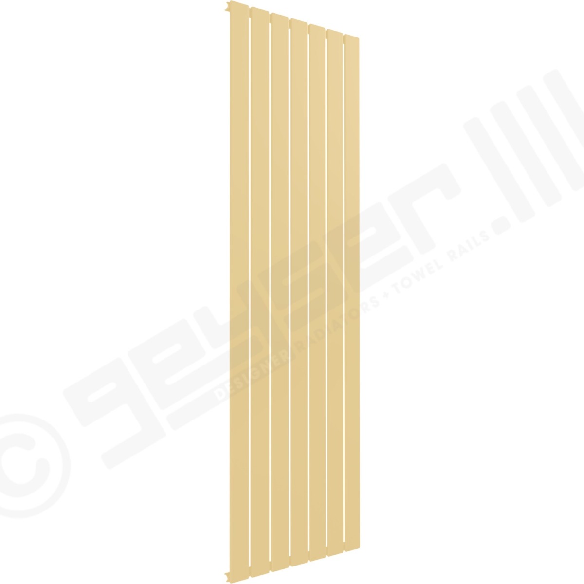 Cardiff Special Flat Vertical Single Panel Designer Radiator 1800mm x 514mm in Pale Beige RAL 1001