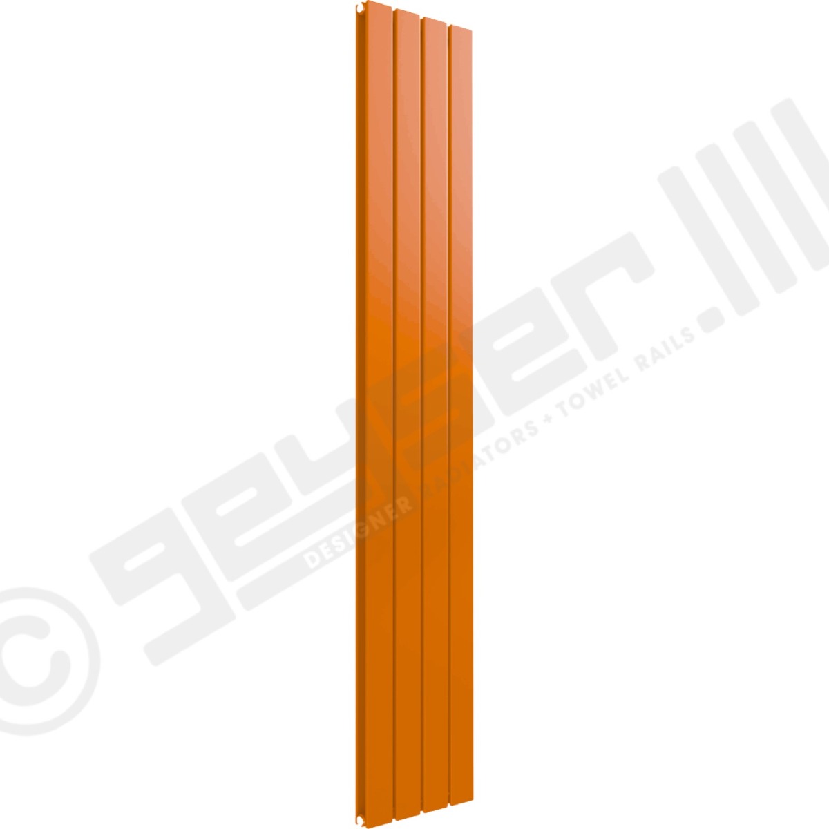 Cardiff Special Flat Vertical Double Panel Designer Radiator 1600mm x 292mm in Pastel Orange RAL 2003