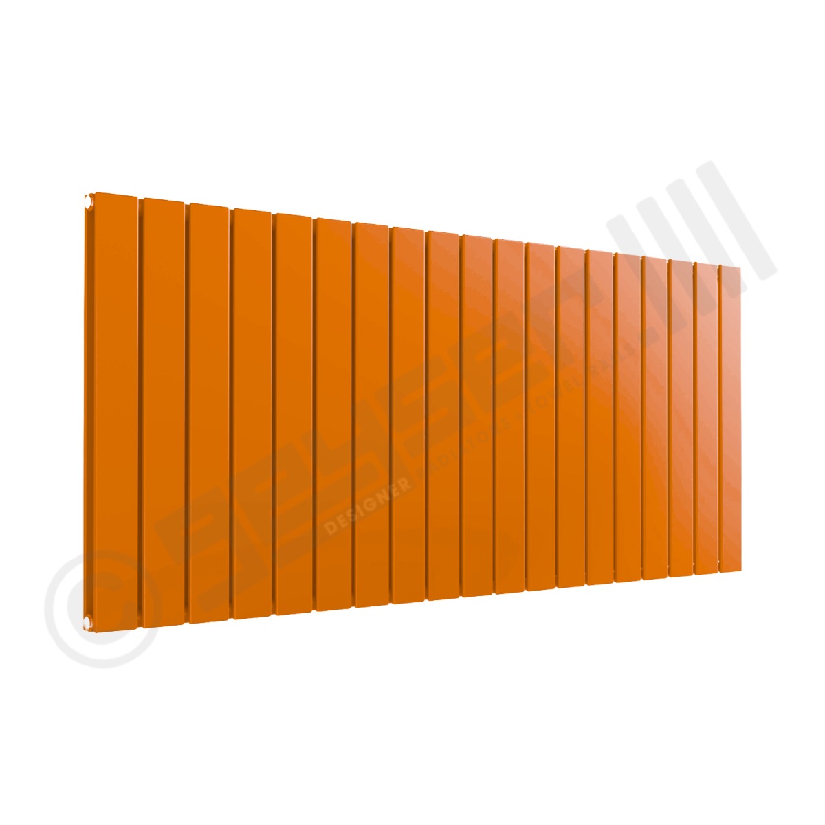 Cardiff Special Flat Horizontal Double Panel Designer Radiator 600mm x 1402mm in Pastel Orange RAL 2003