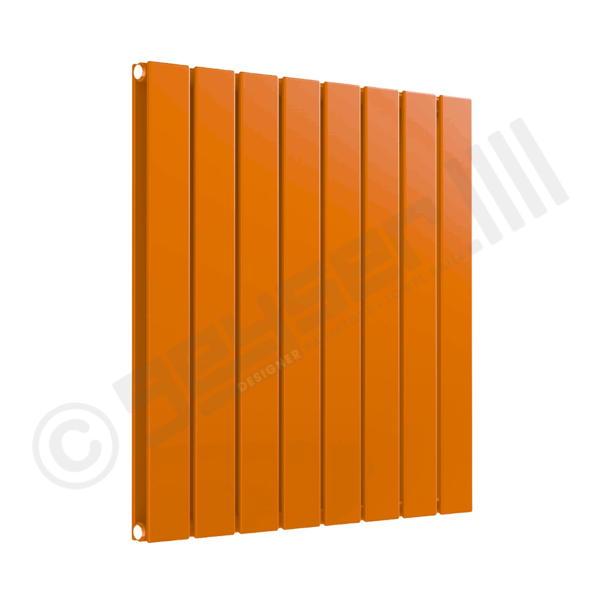 Cardiff Special Flat Horizontal Double Panel Designer Radiator 600mm x 588mm in Pastel Orange RAL 2003