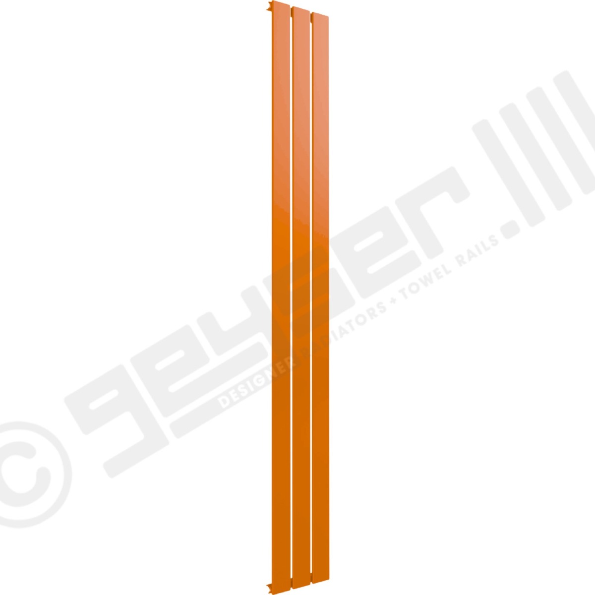 Cardiff Special Vertical Single Panel Radiator 1600mm x 218mm in Pastel Orange RAL 2003
