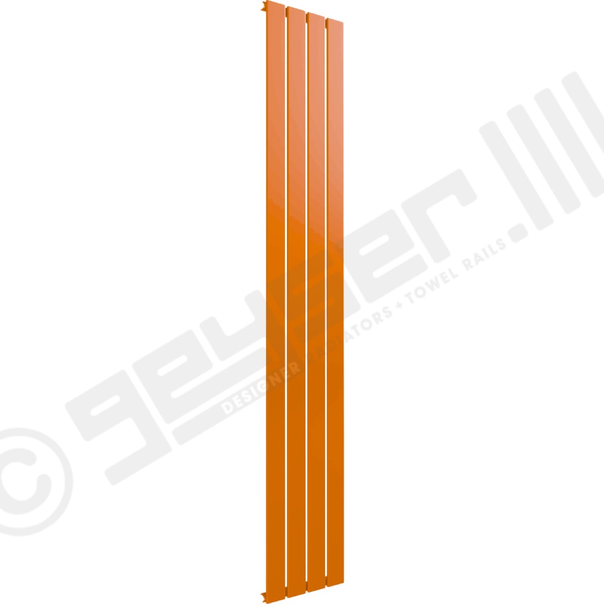 Cardiff Special Flat Vertical Single Panel Designer Radiator 1800mm x 292mm in Pastel Orange RAL 2003