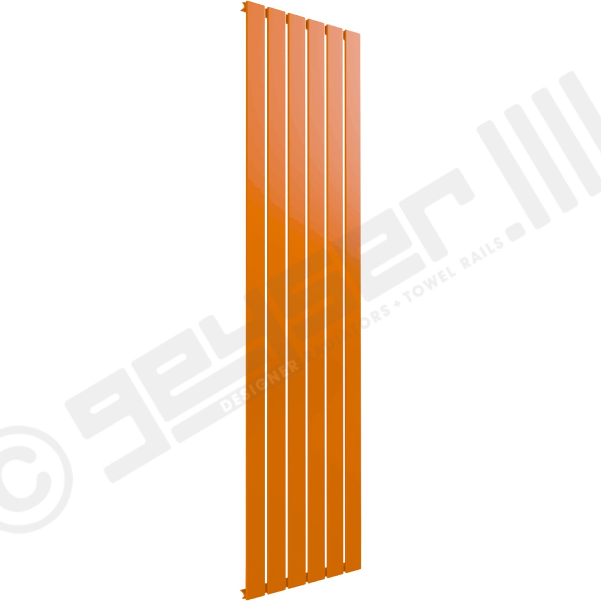 Cardiff Special Vertical Single Panel Radiator 1600mm x 440mm in Pastel Orange RAL 2003