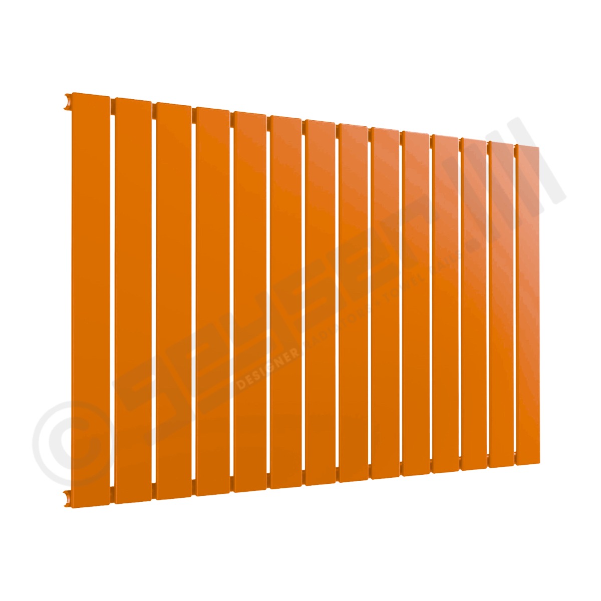 Cardiff Special Flat Horizontal Single Panel Designer Radiator 600mm x 1032mm in Pastel Orange RAL 2003