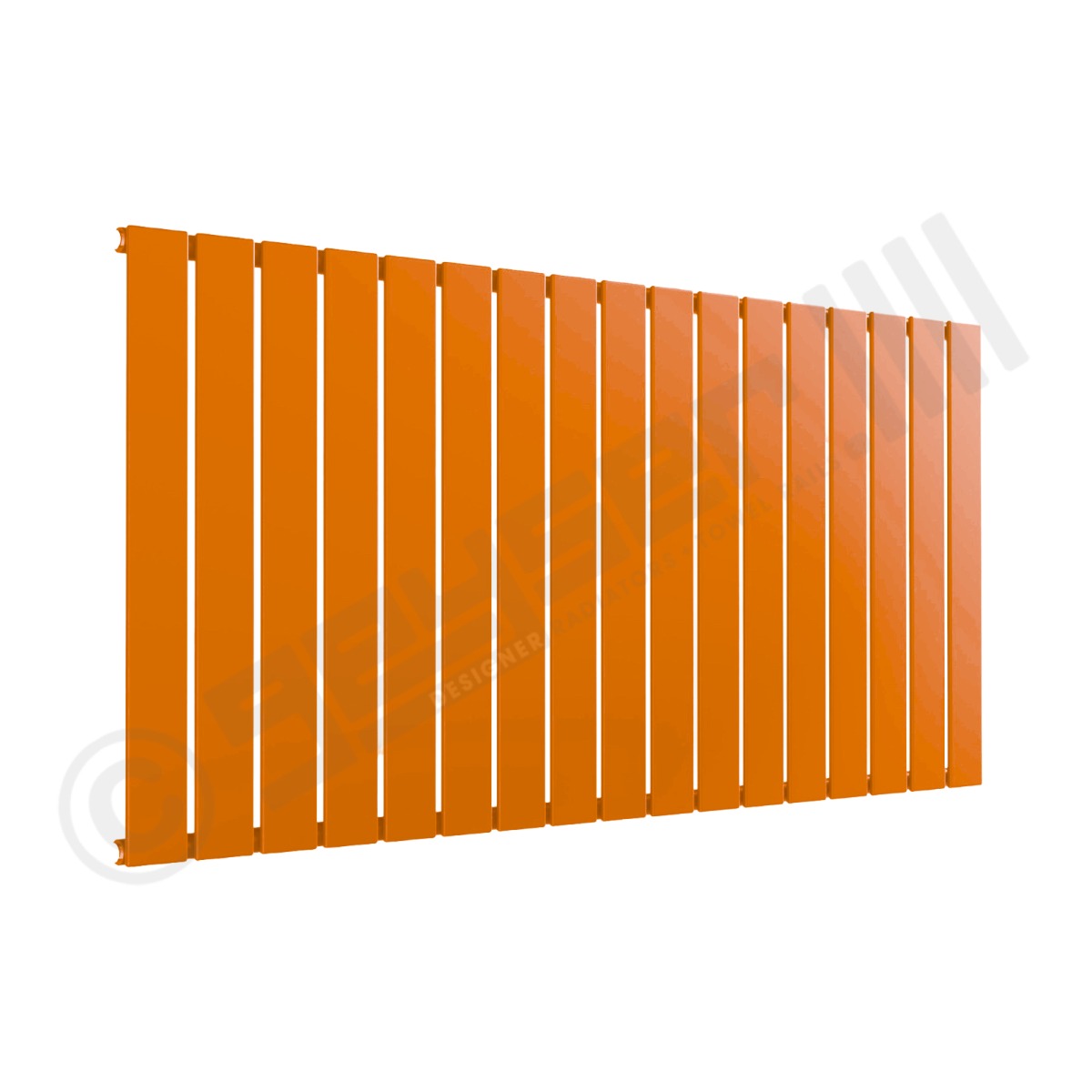 Cardiff Special Flat Horizontal Single Panel Designer Radiator 600mm x 1254mm in Pastel Orange RAL 2003