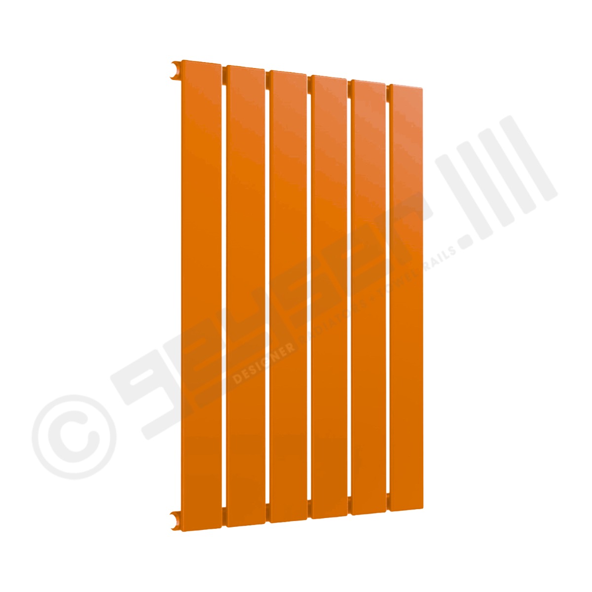 Cardiff Special Flat Horizontal Single Panel Designer Radiator 600mm x 440mm in Pastel Orange RAL 2003