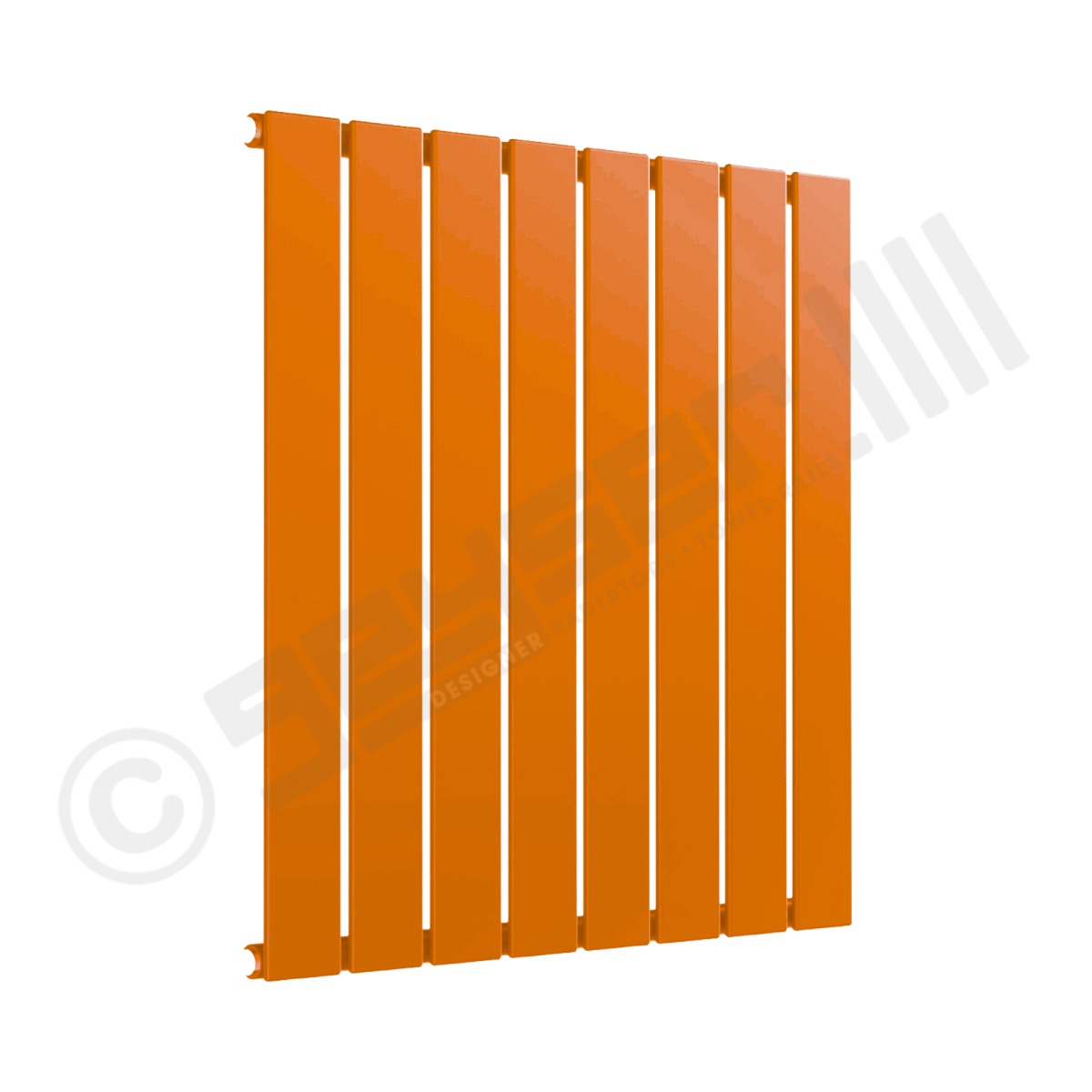 Cardiff Special Flat Horizontal Single Panel Designer Radiator 600mm x 588mm in Pastel Orange RAL 2003