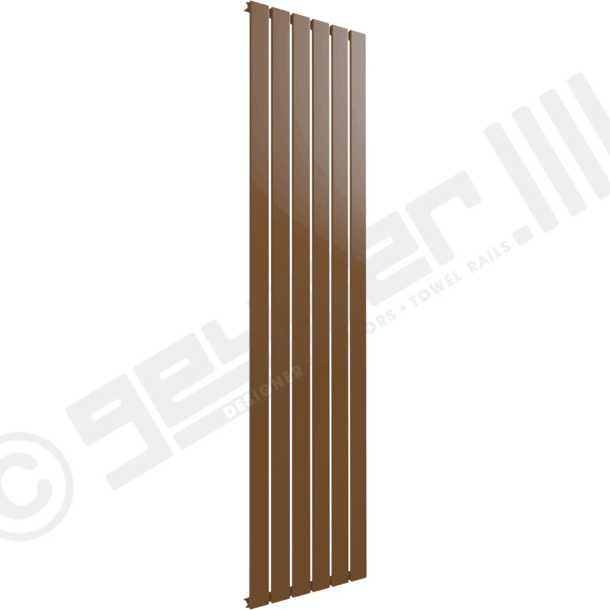 Cardiff Special Flat Vertical Single Panel Designer Radiator 1800mm x 440mm in Pearl Gold RAL 1036