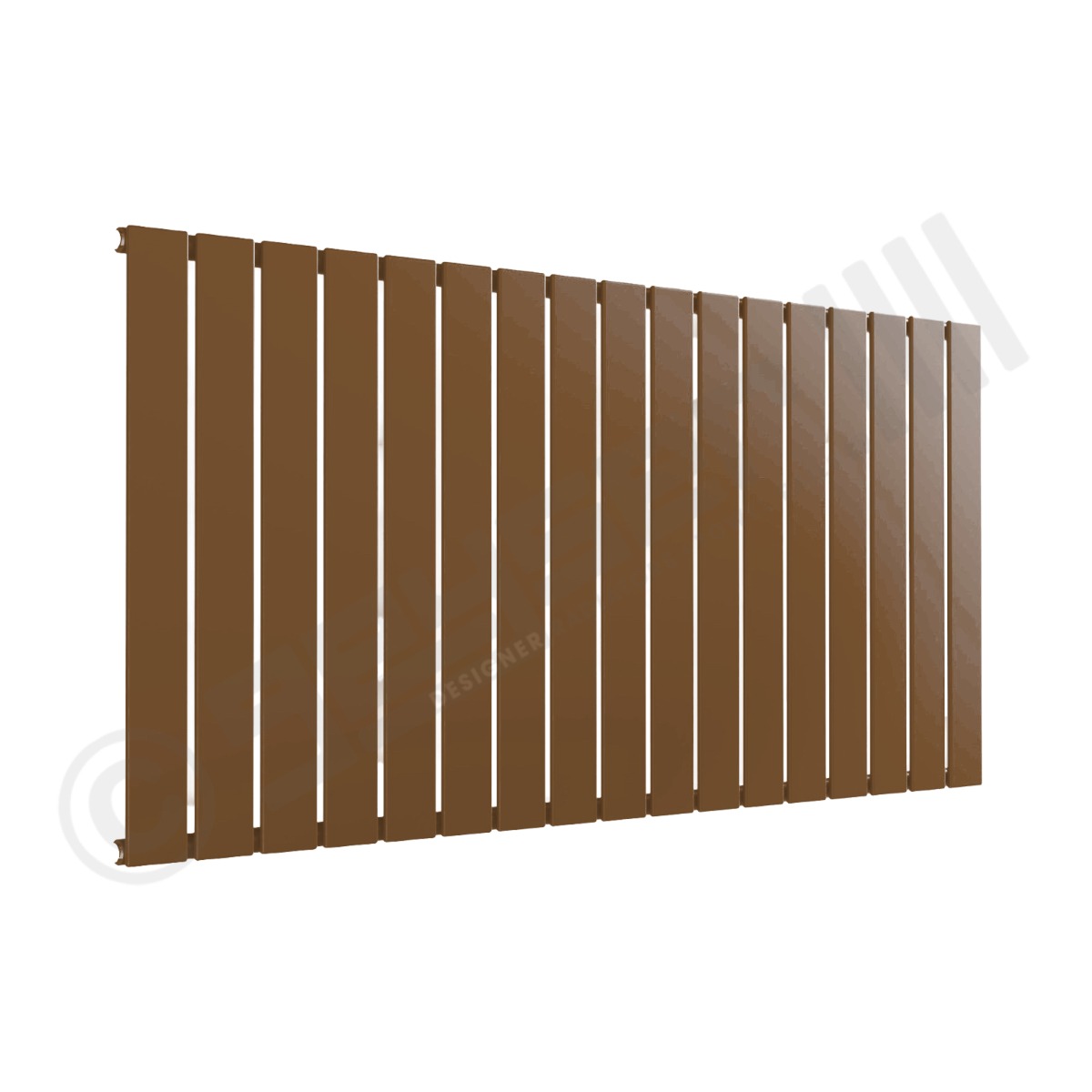 Cardiff Special Flat Horizontal Single Panel Designer Radiator 600mm x 1254mm in Pearl Gold RAL 1036