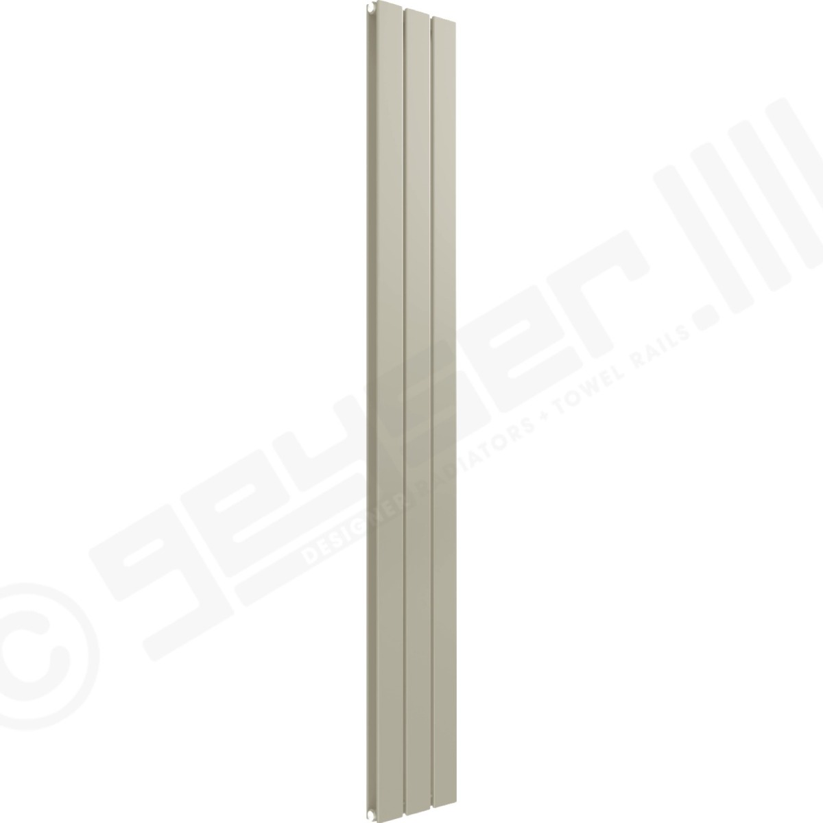 Cardiff Special Flat Vertical Double Panel Designer Radiator 1800mm x 218mm in Pebble Grey RAL 7032
