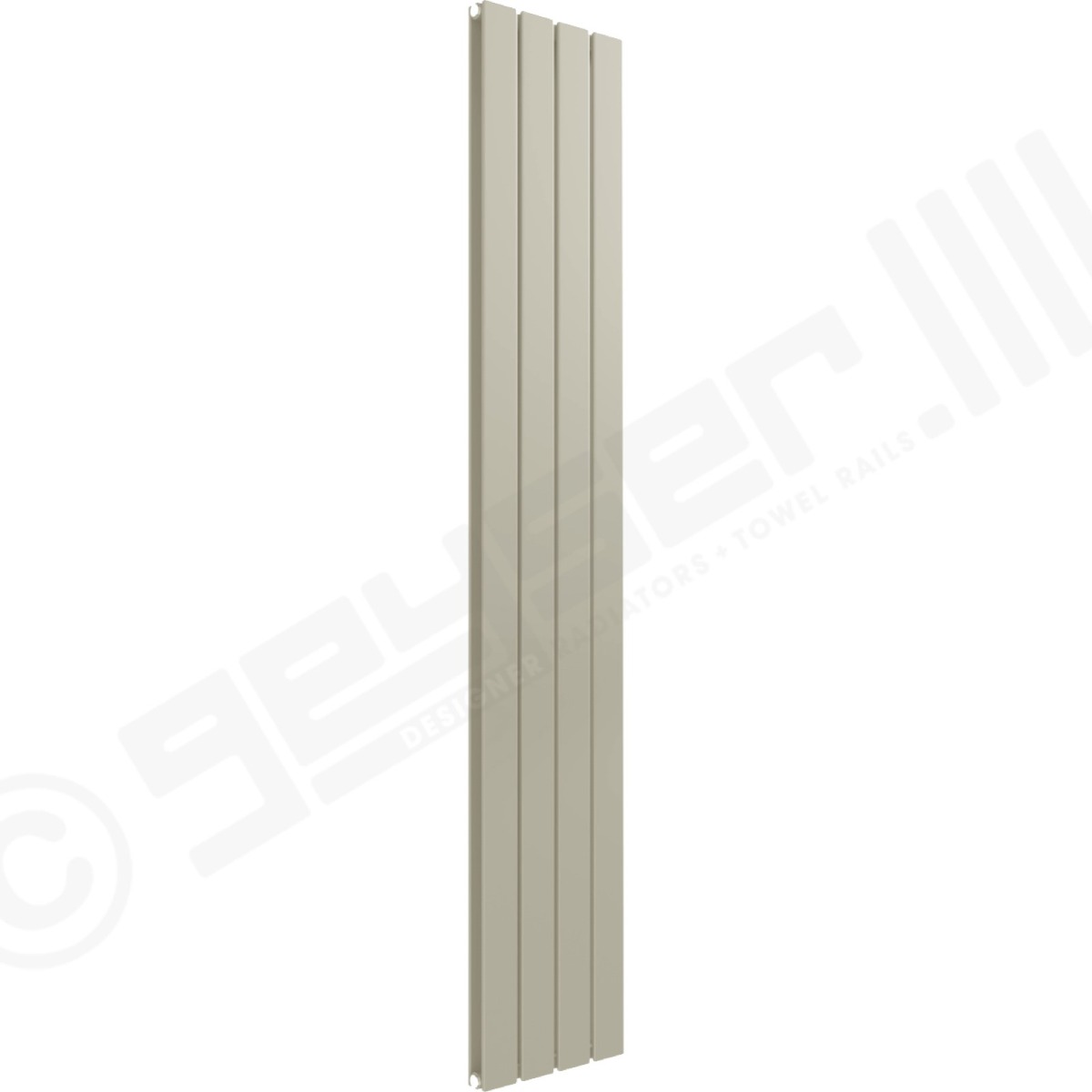 Cardiff Special Flat Vertical Double Panel Designer Radiator 1800mm x 292mm in Pebble Grey RAL 7032