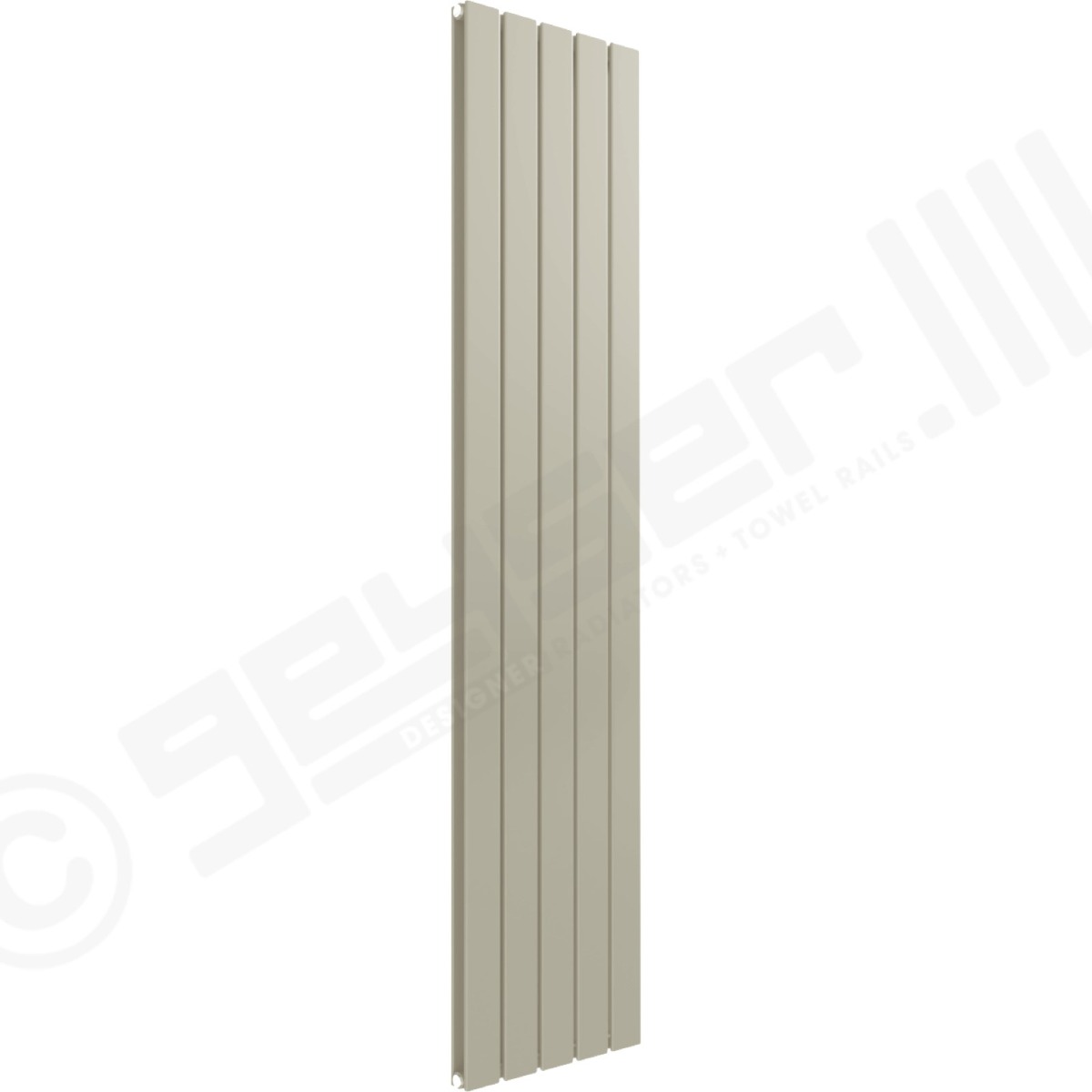 Cardiff Special Flat Vertical Double Panel Designer Radiator 1800mm x 366mm in Pebble Grey RAL 7032