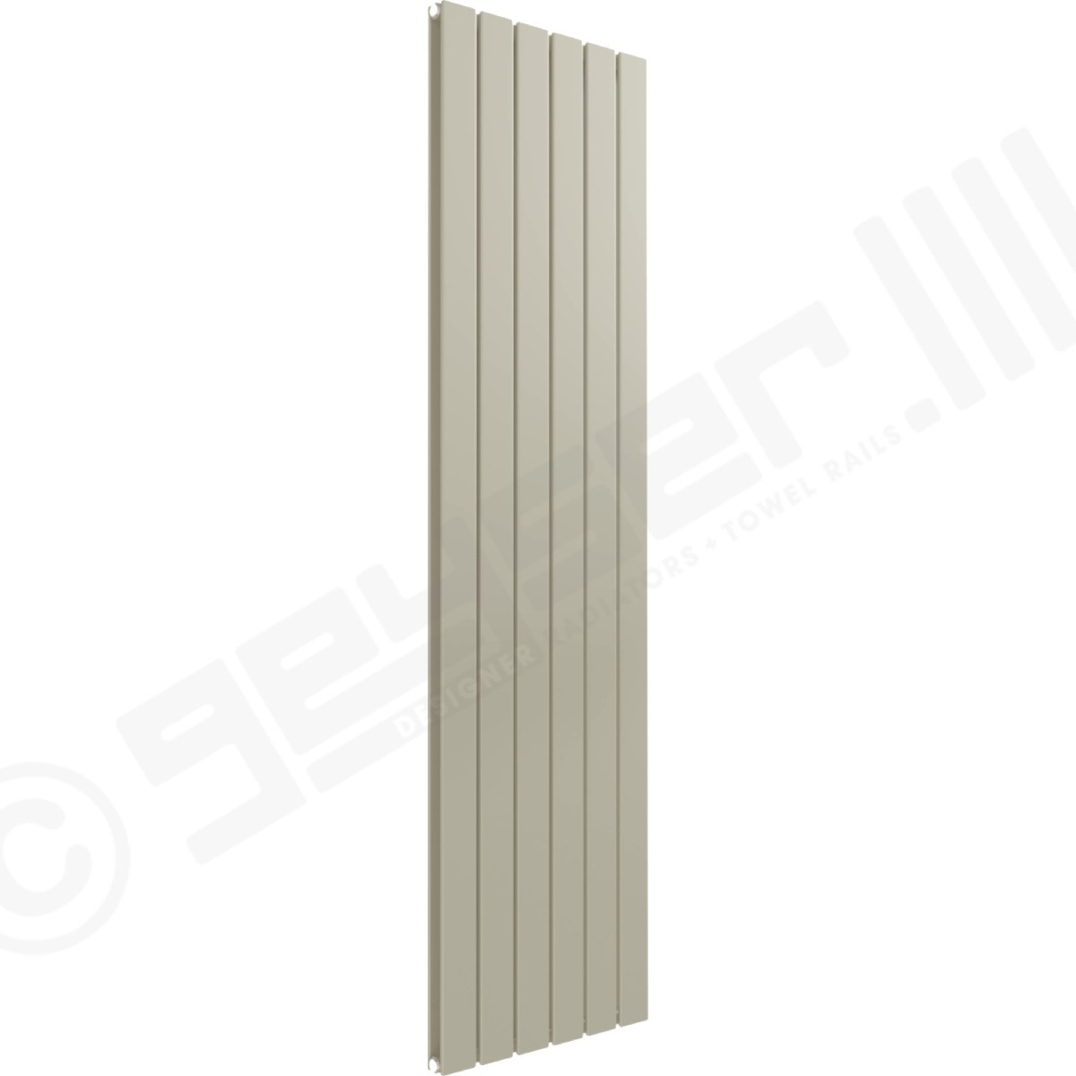 Cardiff Special Vertical Double Panel Radiator 1600mm x 440mm in Pebble Grey RAL 7032