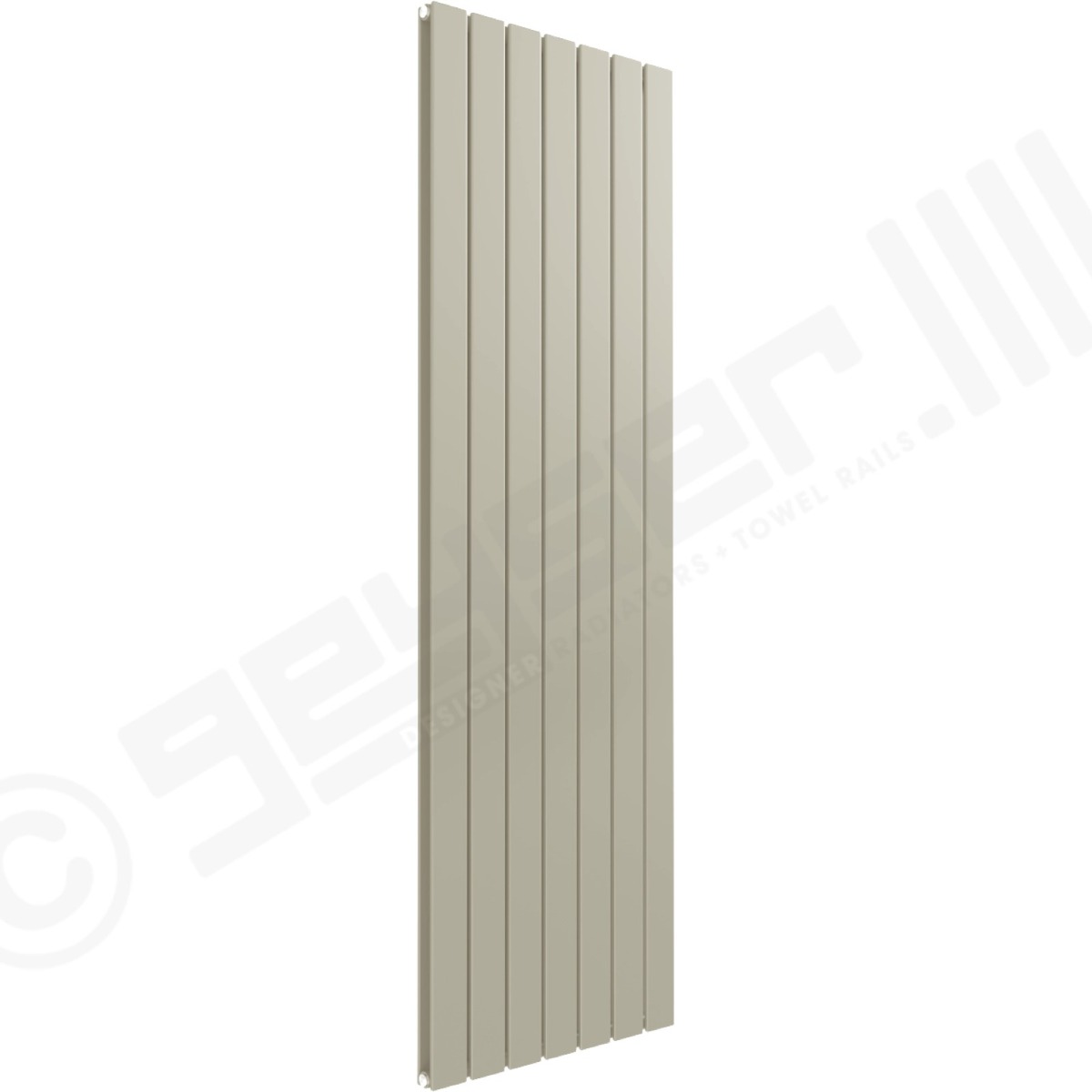 Cardiff Special Flat Vertical Double Panel Designer Radiator 1600mm x 514mm in Pebble Grey RAL 7032