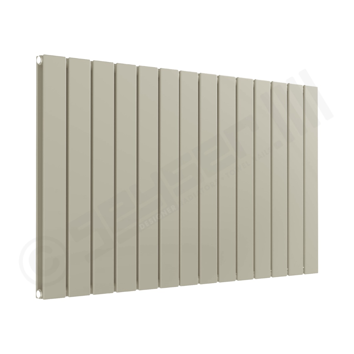 Cardiff Special Flat Horizontal Double Panel Designer Radiator 600mm x 1032mm in Pebble Grey RAL 7032