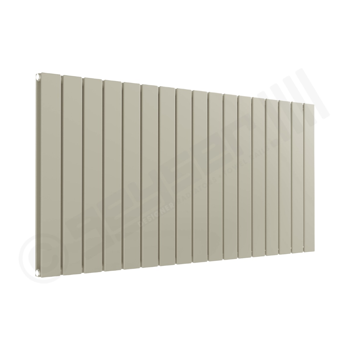 Cardiff Special Flat Horizontal Double Panel Designer Radiator 600mm x 1254mm in Pebble Grey RAL 7032