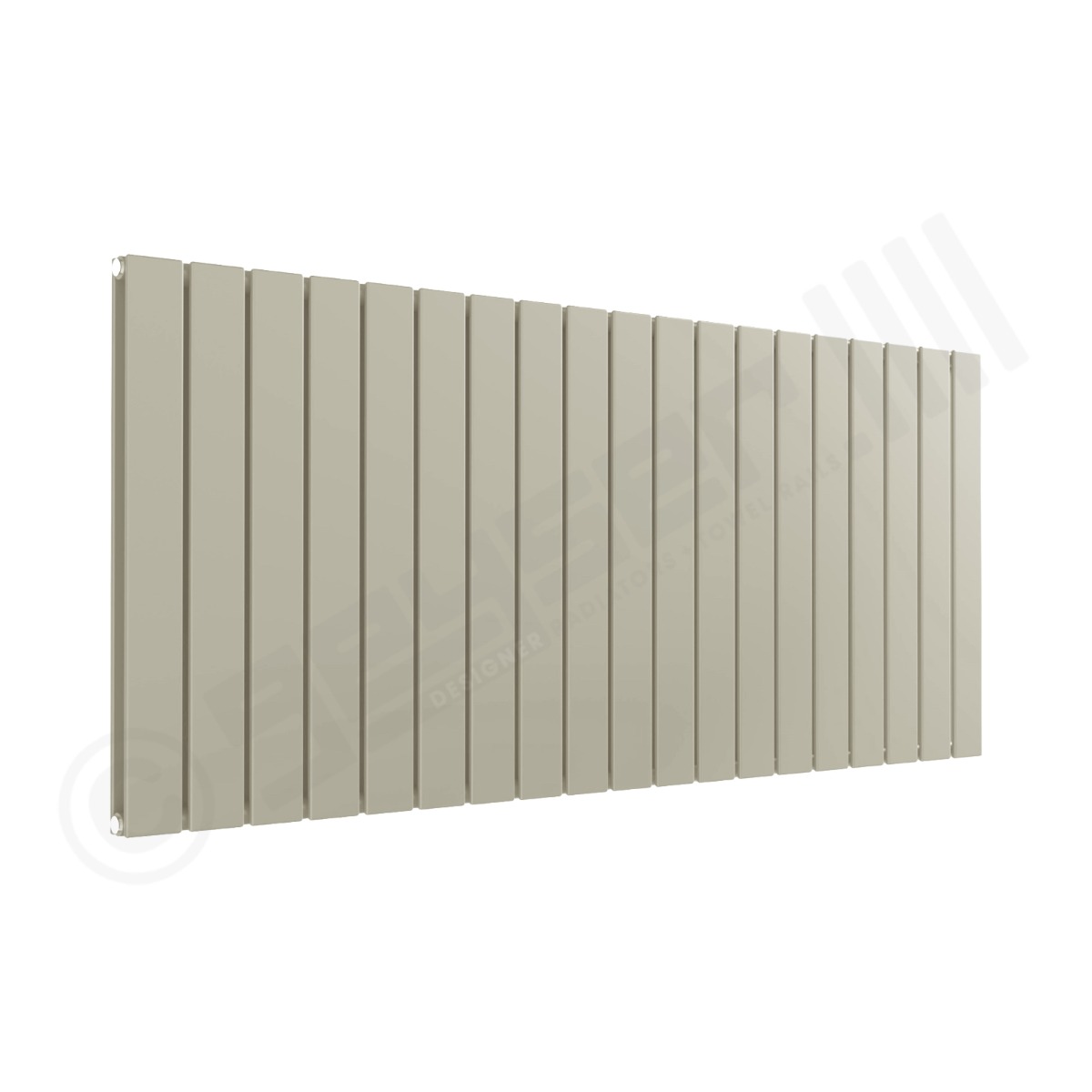 Cardiff Special Flat Horizontal Double Panel Designer Radiator 600mm x 1402mm in Pebble Grey RAL 7032