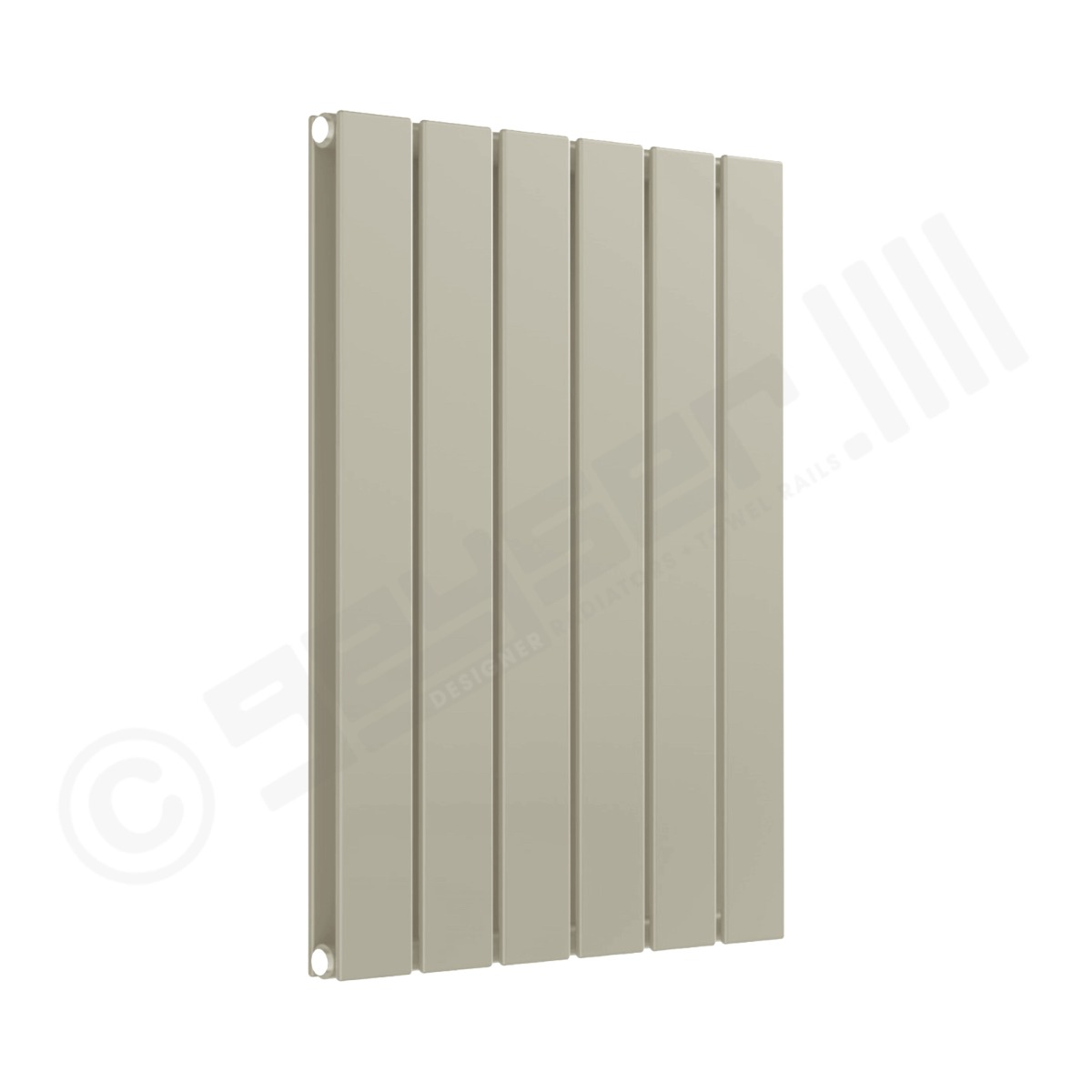 Cardiff Special Flat Horizontal Double Panel Designer Radiator 600mm x 440mm in Pebble Grey RAL 7032