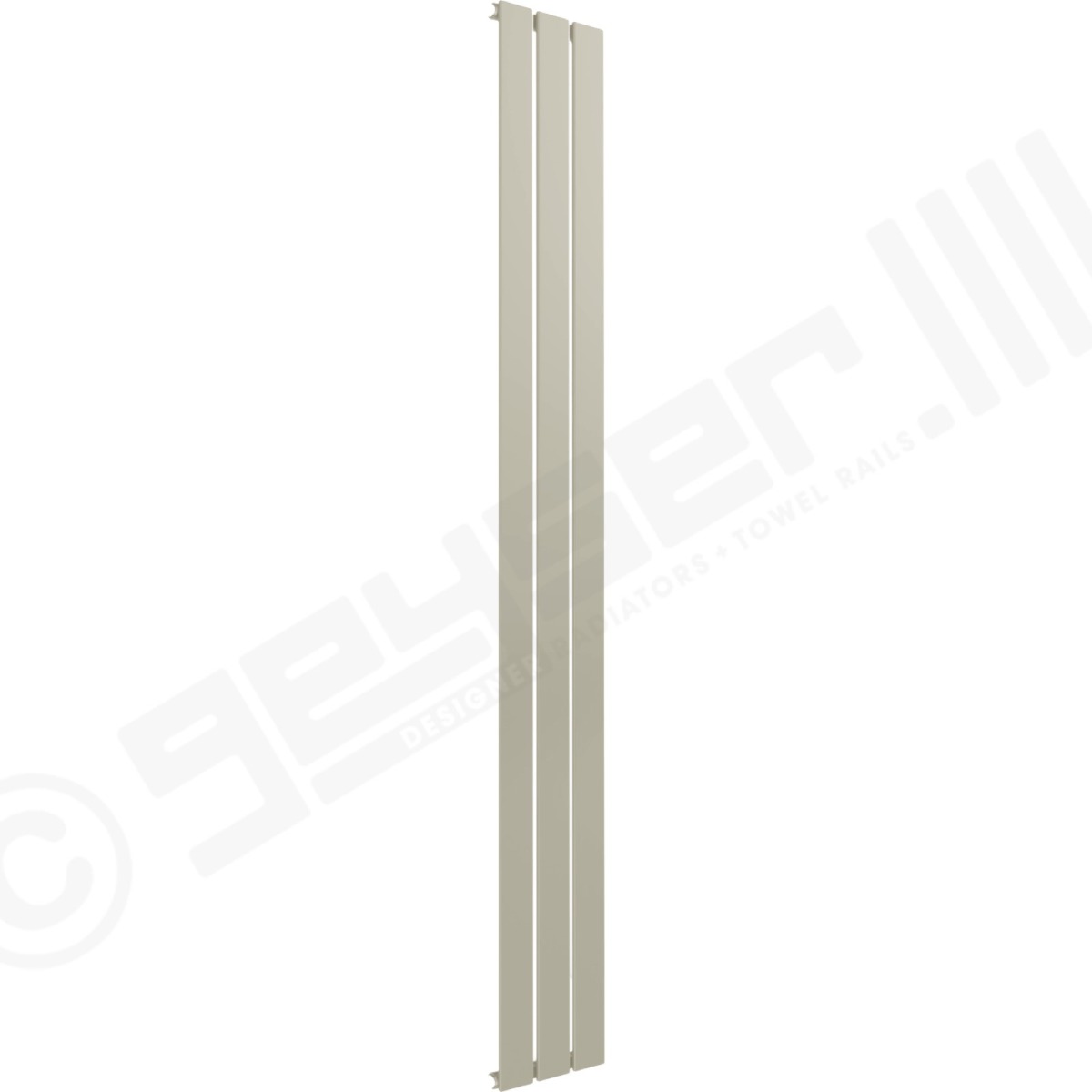 Cardiff Special Flat Vertical Single Panel Designer Radiator 1800mm x 218mm in Pebble Grey RAL 7032