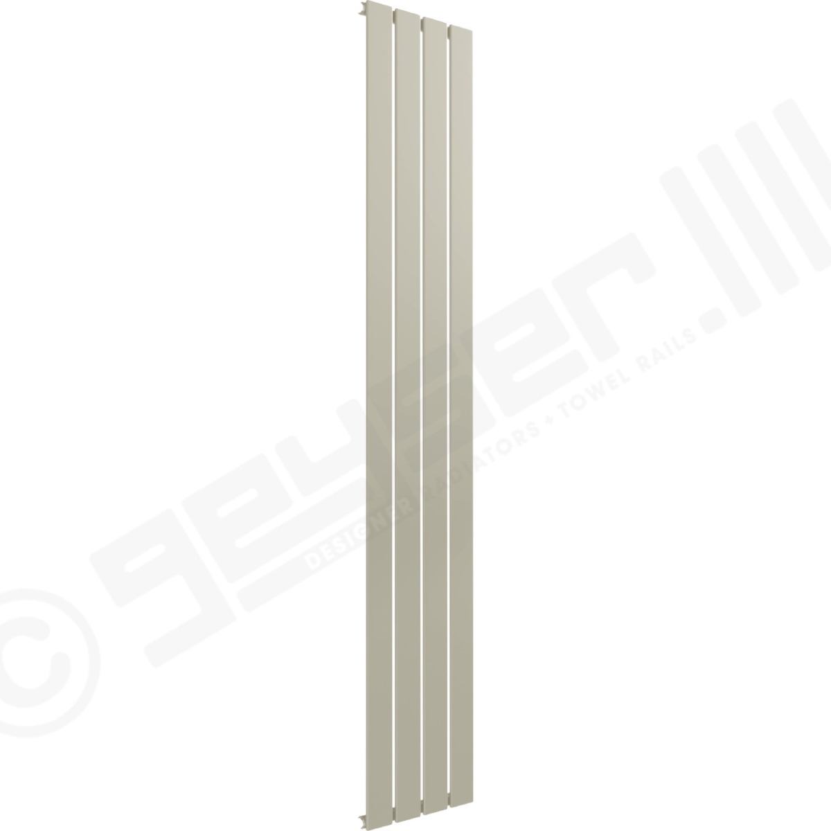 Cardiff Special Flat Vertical Single Panel Designer Radiator 1800mm x 292mm in Pebble Grey RAL 7032