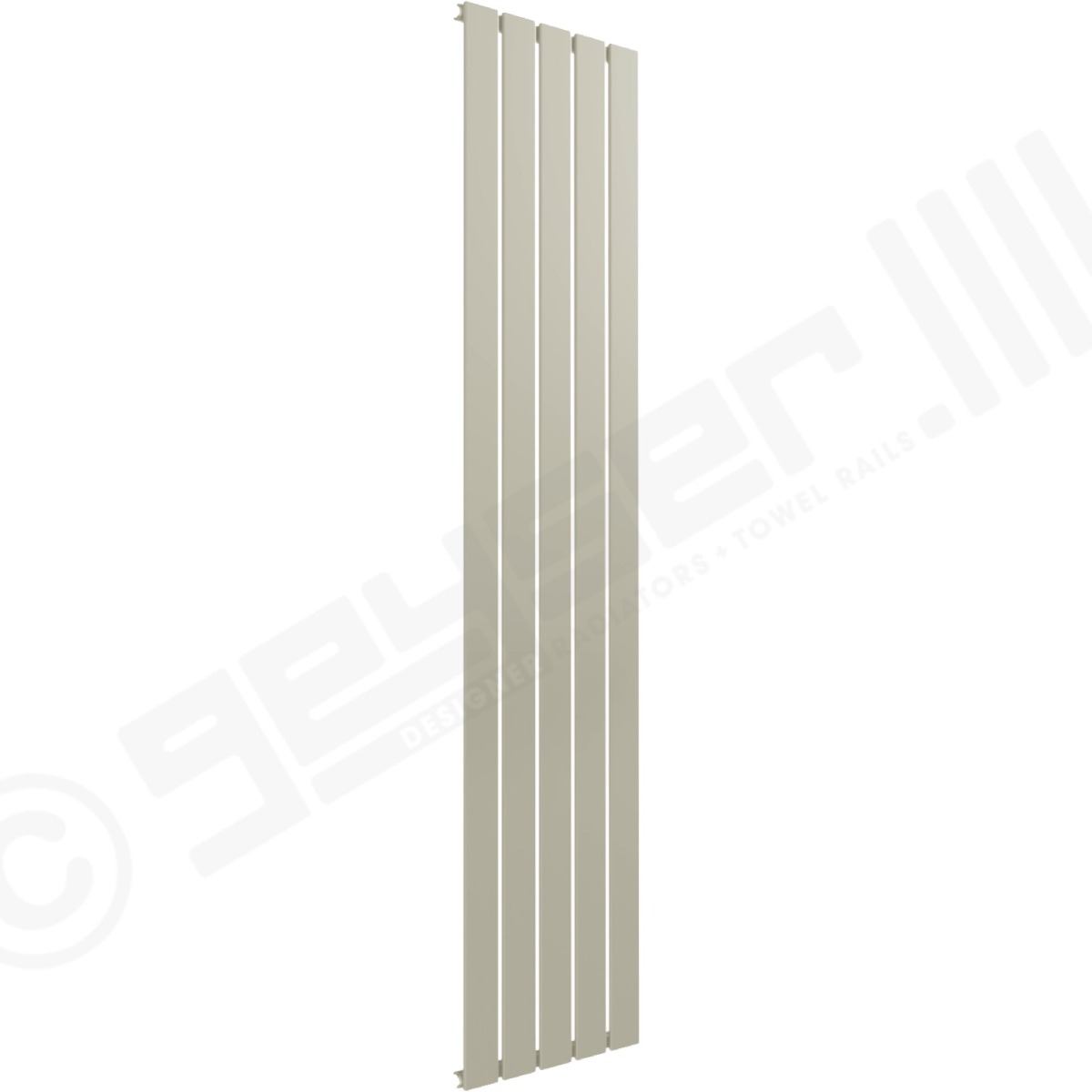 Cardiff Special Flat Vertical Single Panel Designer Radiator 1800mm x 366mm in Pebble Grey RAL 7032