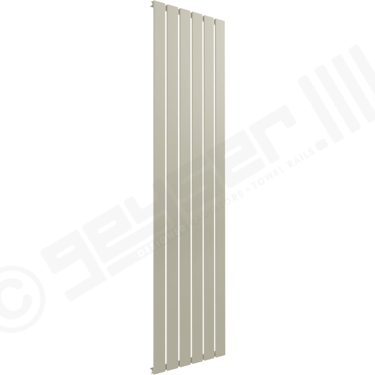 Cardiff Special Vertical Single Panel Radiator 1600mm x 440mm in Pebble Grey RAL 7032