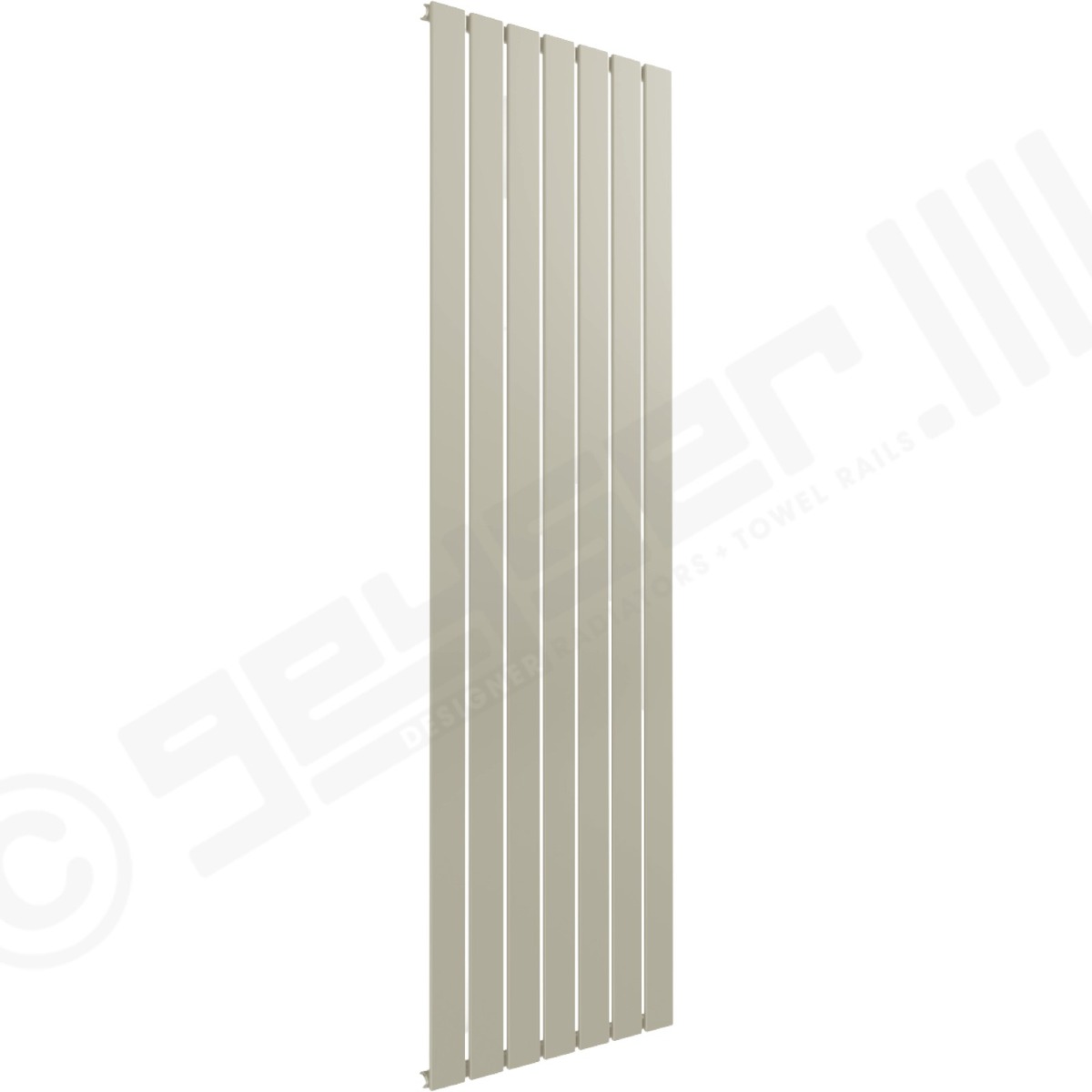 Cardiff Special Flat Vertical Single Panel Designer Radiator 1800mm x 514mm in Pebble Grey RAL 7032