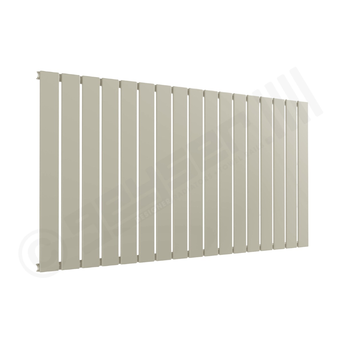 Cardiff Special Flat Horizontal Single Panel Designer Radiator 600mm x 1254mm in Pebble Grey RAL 7032