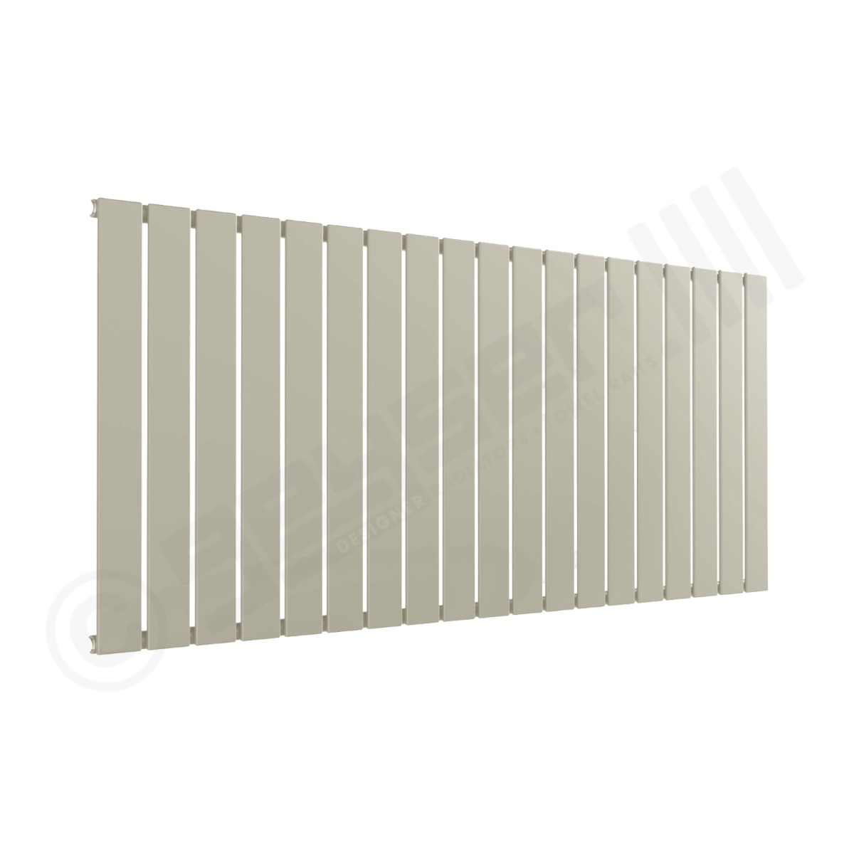 Cardiff Special Flat Horizontal Single Panel Designer Radiator 600mm x 1402mm in Pebble Grey RAL 7032