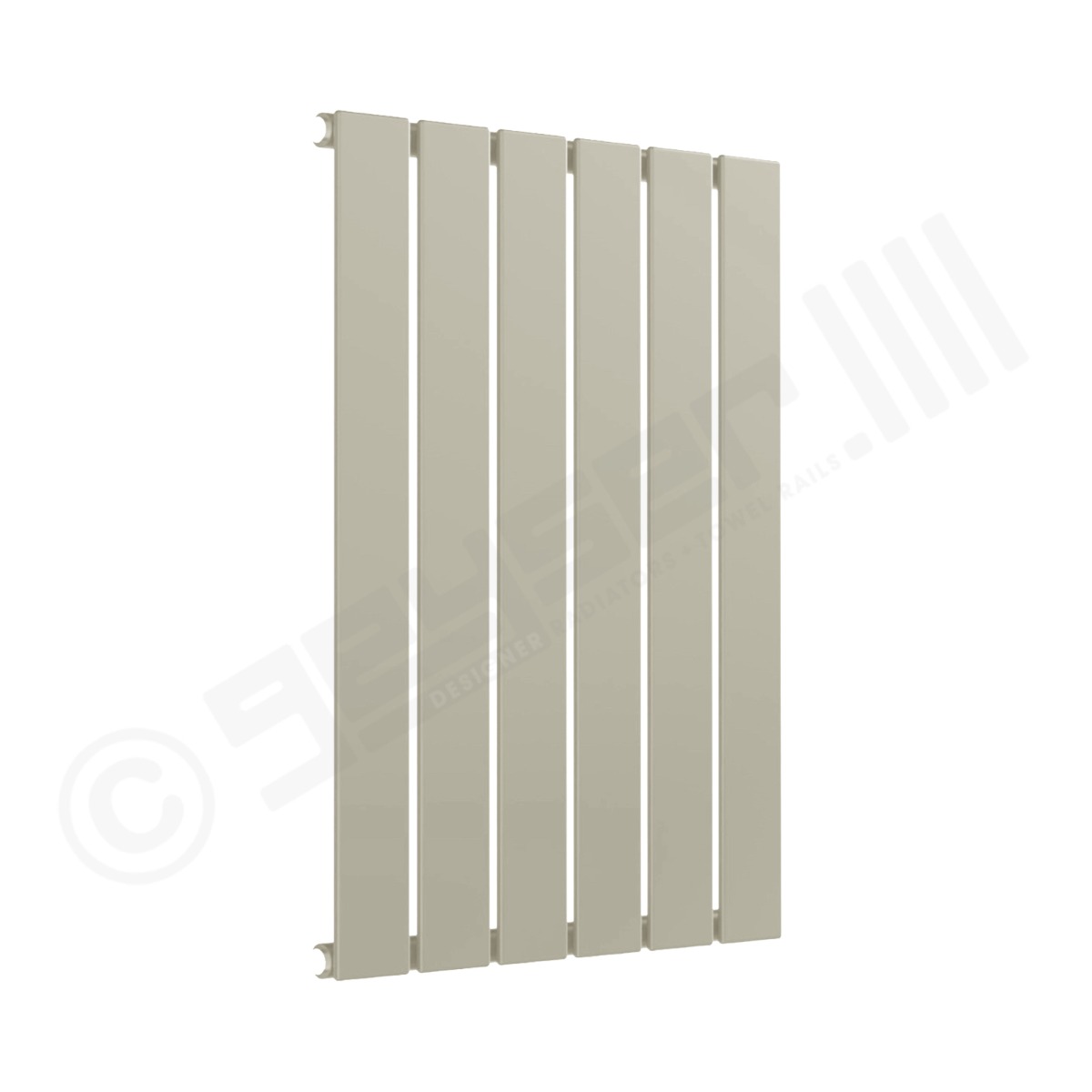 Cardiff Special Flat Horizontal Single Panel Designer Radiator 600mm x 440mm in Pebble Grey RAL 7032