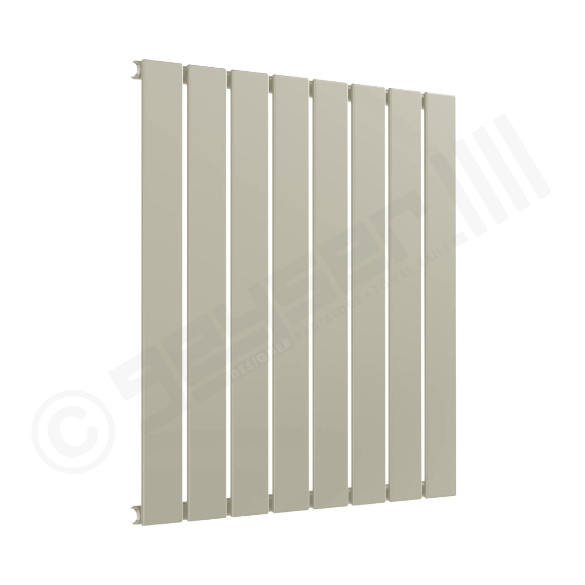 Cardiff Special Flat Horizontal Single Panel Designer Radiator 600mm x 588mm in Pebble Grey RAL 7032